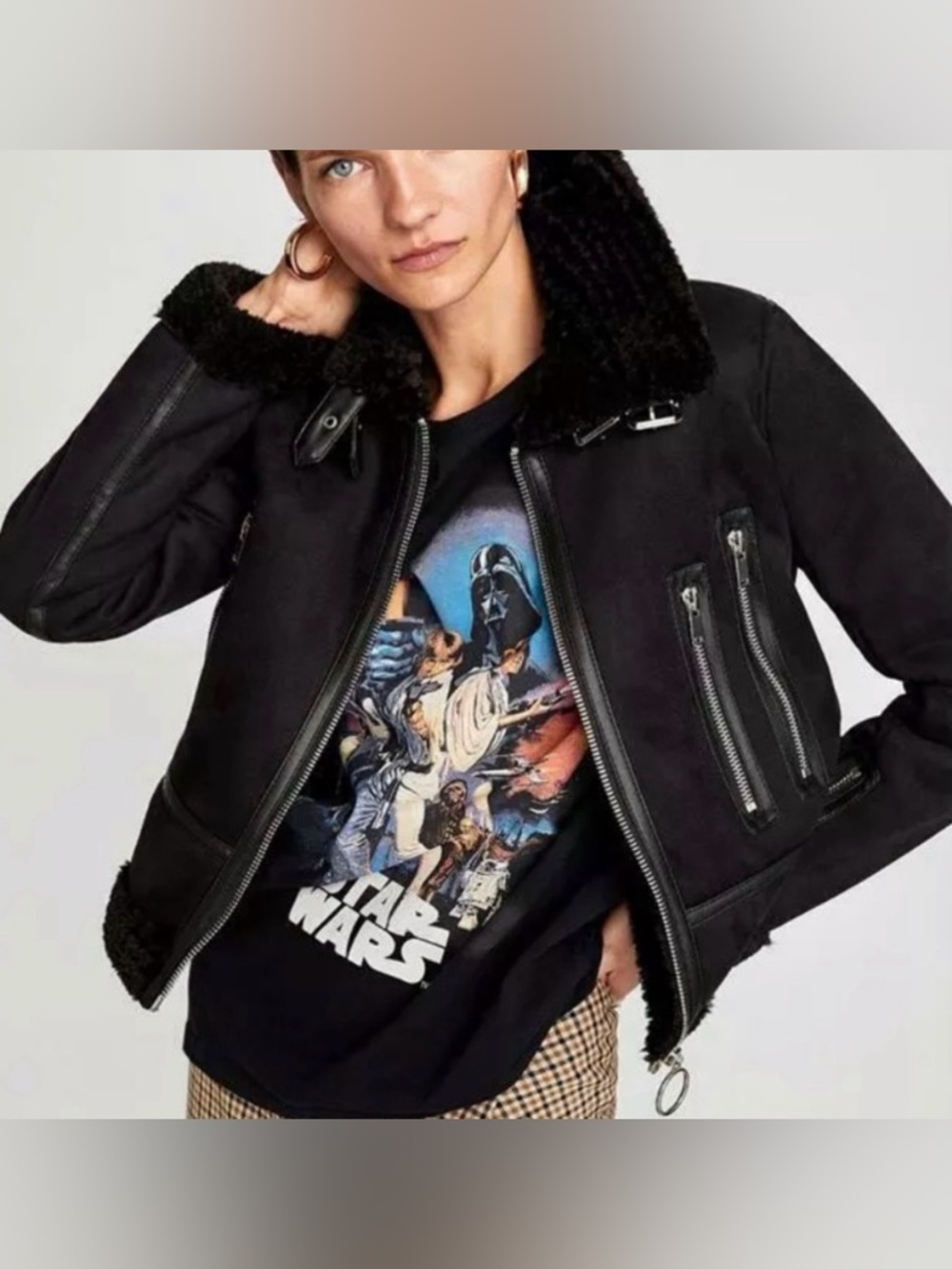 Zara Black Shearling Jacket